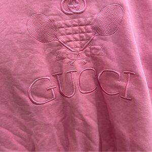 Gucci Pink Tennis Embroidered Top
